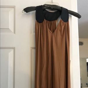 Brand New Mara Hoffman bronze & leather dress